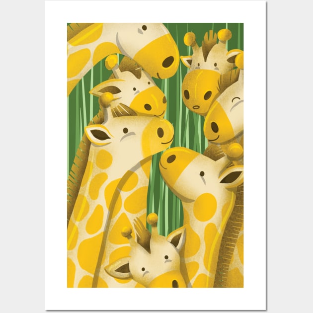 Giraffes Galore Wall Art by VayArtStudio